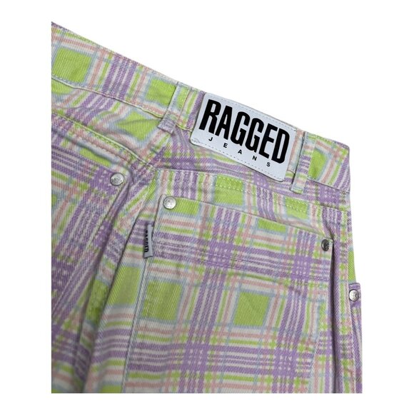 RUGGED JEANS Plaid Pastel Streetwear Cute Denim Pants Jeans Womens 24 - Picture 3 of 6